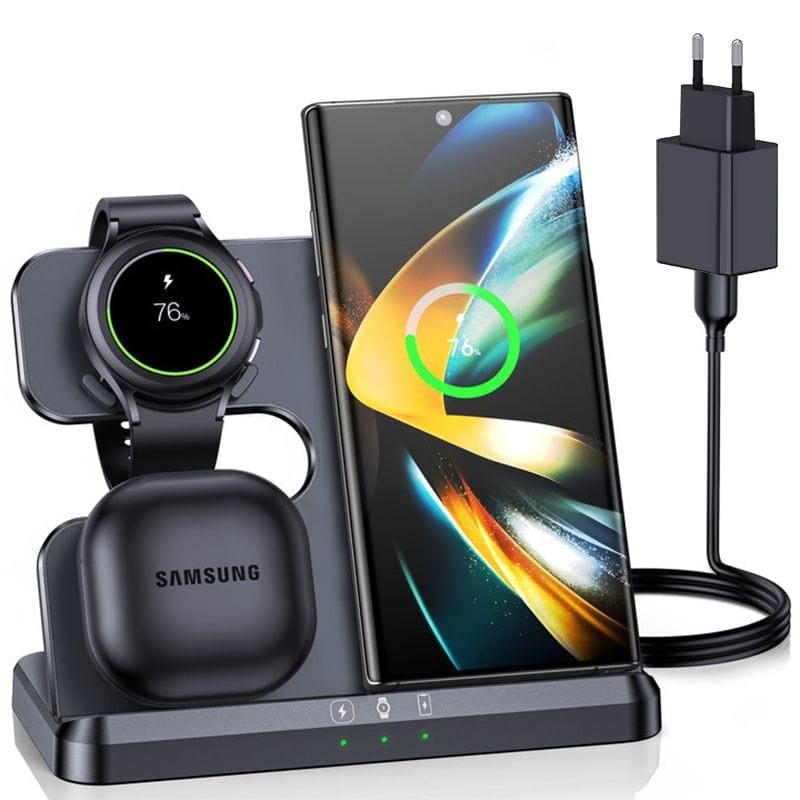Support de chargeur sans fil 3 en 1, pour Samsung S22 S21 S20 S10 Ultra Note Galaxy Watch 5 4 Active Buds, Station de charge rapide 15W